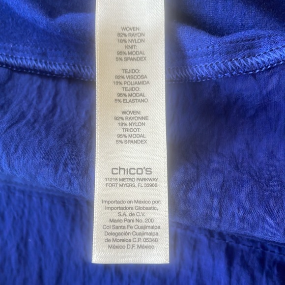 Chico’s Cobalt Blue Offset Asymmetrical Cardigan Sweater W/ Zipper Pockets XS - Picture 9 of 16